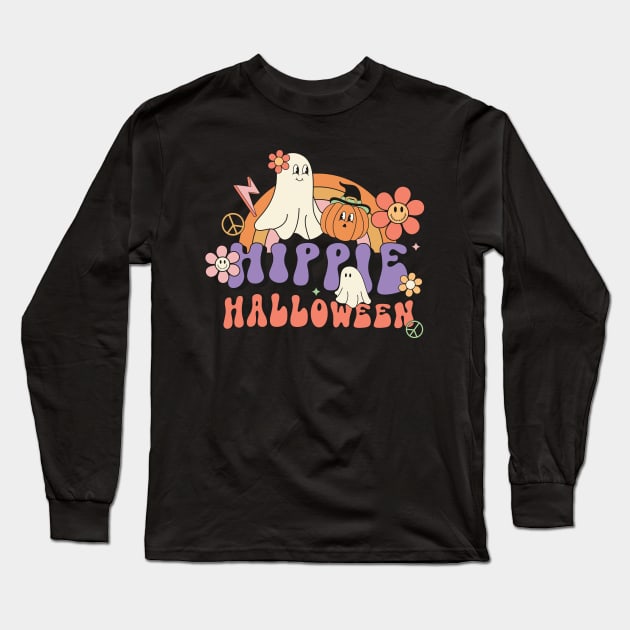 Hippie Halloween Long Sleeve T-Shirt by UniqueBoutiqueTheArt